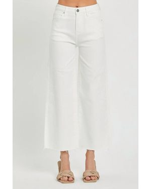 Risen Crop Wide Legs Pants - White