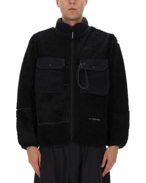 and wander Mix Boa Jacket Polyester - Black