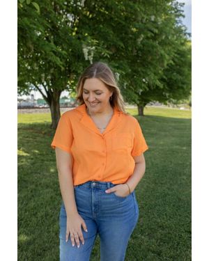Vine & Love Sunsets Collared Blouse - Green