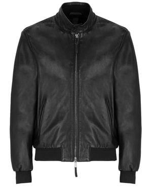 The Jack Leathers Elvis High Neck Leather Jacket - Black