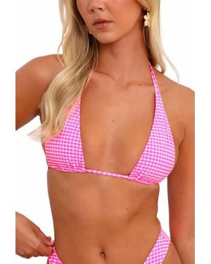 Kulani Kinis Halter Bralette Bikini Top - Red
