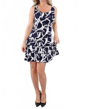 Michael Tyler Sleeveless Ruffle Dress - Blue