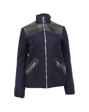 Maje Biker Blousson Zipper Jacket - Blue
