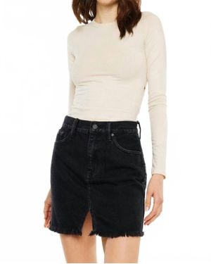 Kancan Denim Mini Skirt - White
