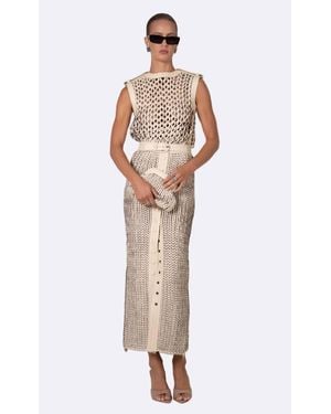 NonChalant Label Torin Sleeveless Open Knit Top - White