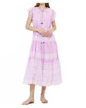 Oliphant Cinched Flirt Midi Dress - Pink