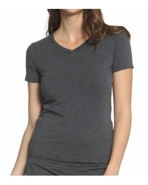 Twelve Eighty Eight Beyond The Basics Short Sleeve V Neck Tee - Gray