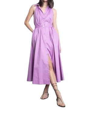 Karina Grimaldi Trinidad Button-Front Midi Dress - Purple
