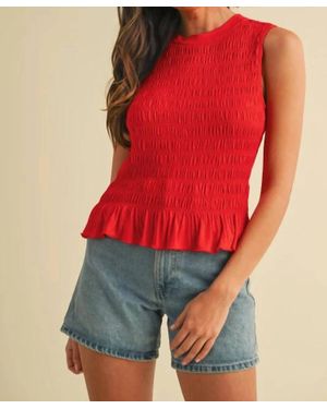 Anniewear Betty Smocked Tank Top - Red