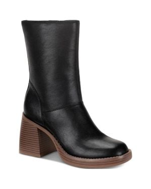 Sun & Stone Aleenn Boots Square Toe Mid-Calf Lion349 - Black