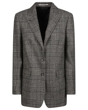 Tagliatore Classic Tailored Plaid Bertha Jacket - Black