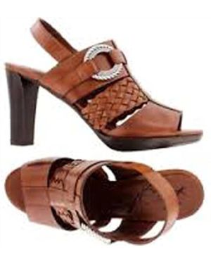 Brighton Venti Carmel Leather Open Toe Shoe - Brown