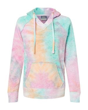 Mv Sport Courtney Burnout V-Notch Hooded Sweatshirt - Multicolor