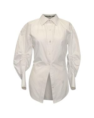 Alexander Wang Button-Down Gathered Sleeve Shirt - White
