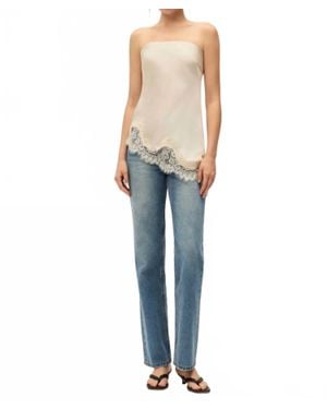 Elodie Bruno Lacey Satin Top - Blue
