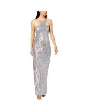 Adrianna Papell Sequin Cutaway Gown - Gray