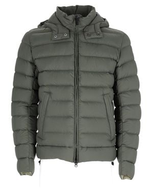 Colmar Quilted Hooded Snap-Button Padded Jacket - Gray
