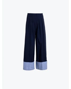 Vilagallo Striped Cuffs Pants - Blue