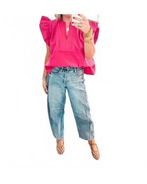 VERVET BY FLYING MONKEY Dart Barrel Jeans - Pink