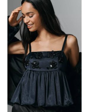 En Saison Nala Bubble Tank Top - Black