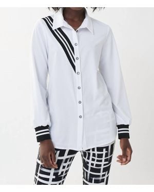 Joseph Ribkoff Accent Stripe Blouse - White