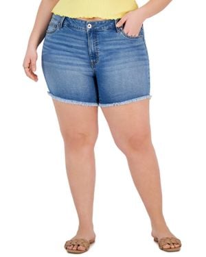 Celebrity Pink Plus The Sugar High Rise Mini Denim Shorts - Blue