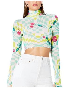 AFRM Micaela Turtleneck Crop Top - Green