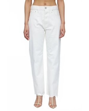 Moussy Aurora Wide Straight Crop Jean - White