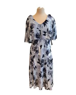 Alex Evenings Floral Print Flowy Chiffon Dress - Multicolor