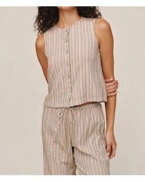 Bella Dahl Sleeveless Button Front Top - Natural