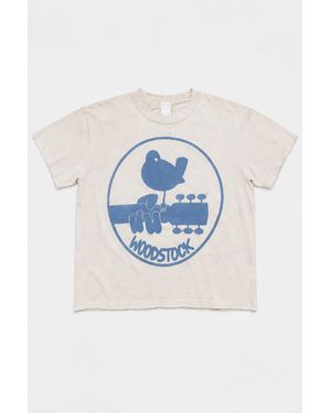 MadeWorn Woodstock Far Out Crop Top - Blue