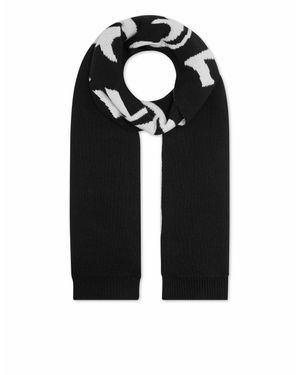 Philipp Plein Wool Scarf Gothic Plein - Black