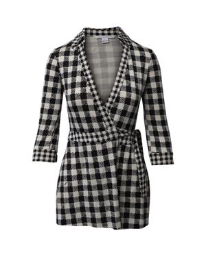 Diane von Furstenberg Check Playsuit - Black