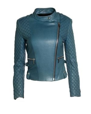 Barbara Bui Quilted Leather Jacket - Blue