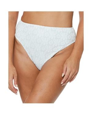Jessica Simpson Metallic Printed Swim Bottom Separates - Blue