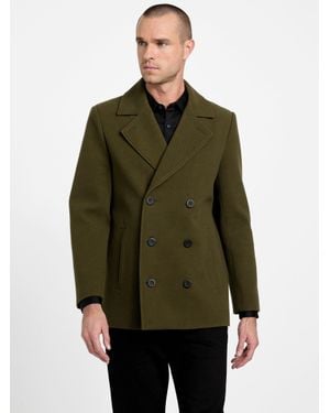 Guess Jimmy Wool-Blend Coat - Green