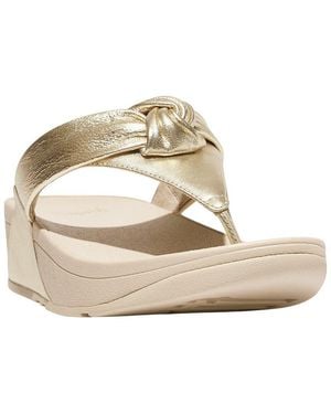 Fitflop Lulu Padded Knot Metallic Leather Toe Post Sandal