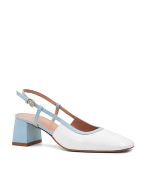 Bruno Magli Tasa Slingback Leather Pumps - White
