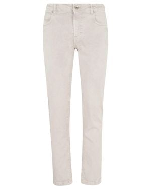 Eleventy Five-Pocket Straight-Leg Cotton Jeans - White