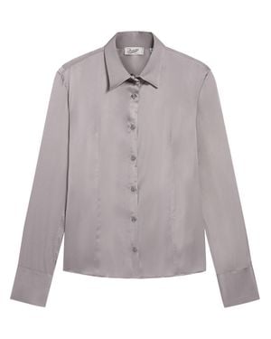 Pence Long-Sleeved Fabric Button-Up Shirt - Gray