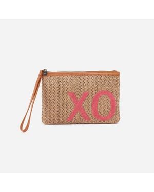Hobo International Xoxo Straw Pouch Wristlet - White