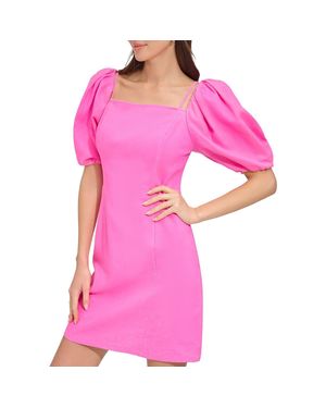 DKNY Linen Mini Shift Dress - Pink