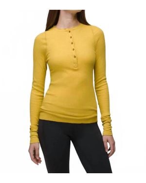 Prana Touchstone Henley Top - Yellow