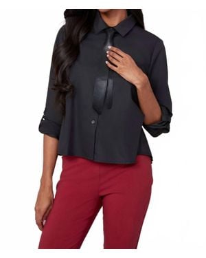 Renuar Tie And Pleated Back Blouse - Red