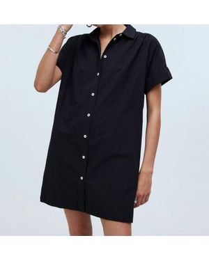 Madewell Collared Button Front Mini Shirtdress - Blue