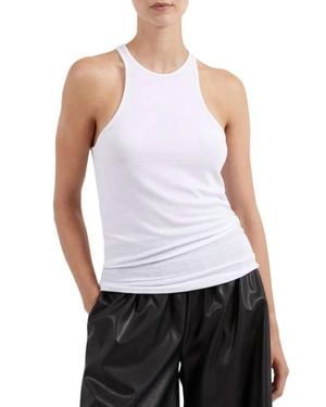 ATM Modal Rib Reverse Racer Tank Top - White