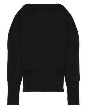 TOTEME Fitted Long-Sleeved Viscose Top With Extended Cuffs - Black