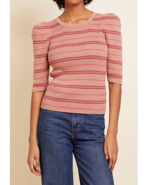 Nation Ltd Sarah Slim Striped Crewneck Top - Blue