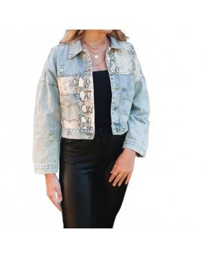 Pol Denim Snake Jacket - Gray