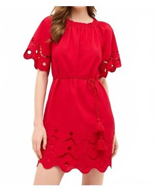 Marie Oliver Tegan Dress Fresno Eyelet - Red